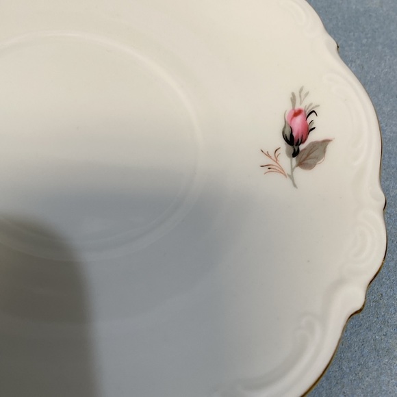 Pink Rose Mitterteich Bavaria Germany Footed Coffee Cup and Saucer - Picture 13 of 15